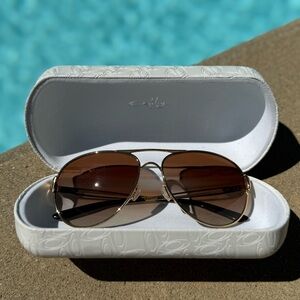 Oakley Gold Frame Brown Lens Women’s Aviator Sunglasses